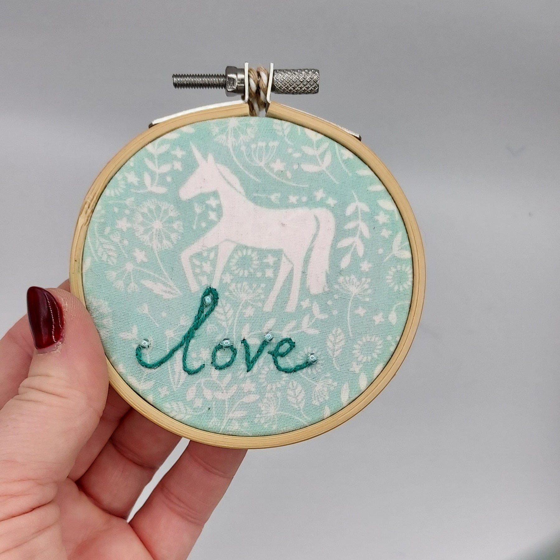 Love embroidery hoop