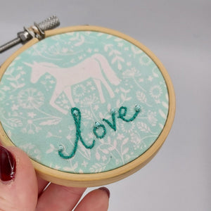 Love embroidery hoop